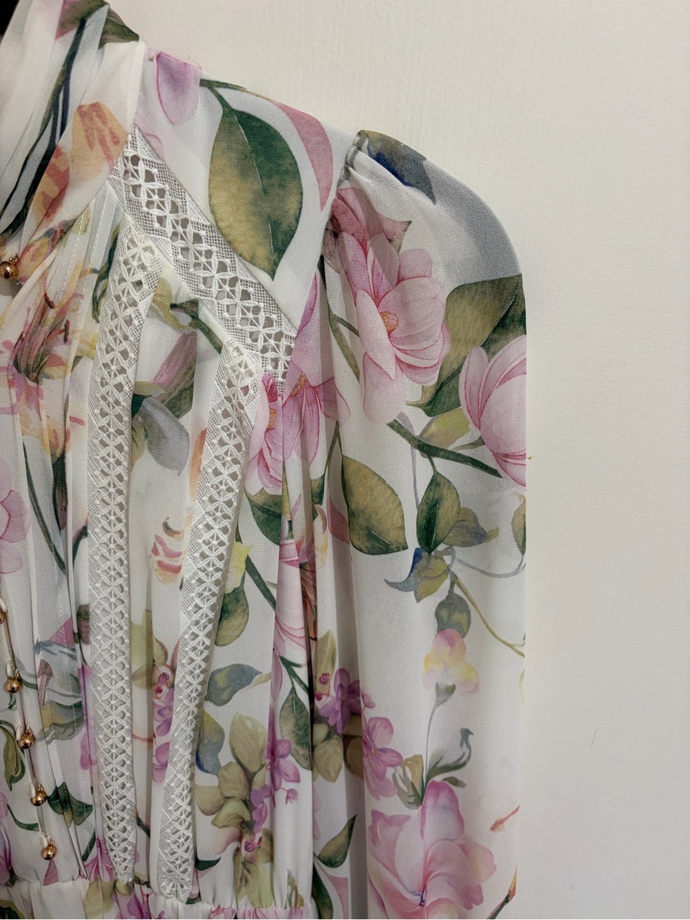Ever New White Floral Maxi Dress with Pink & Green Print - Picture 5 of 9